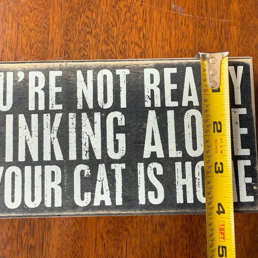 Primitives by Kathy Black and White Cat Sign